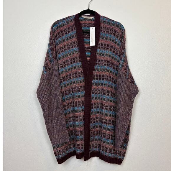 NWT Soft Surroundings Eirene Multi Stripe Knit Long Sleeve Cardigan One Size - Picture 2 of 7